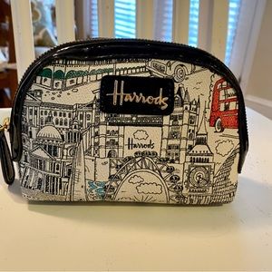 Harrods Small Monochrome London City Cosmetic Pouch